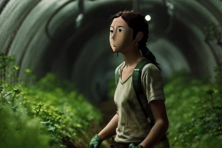 A young Oxygen farmer in a tunnel