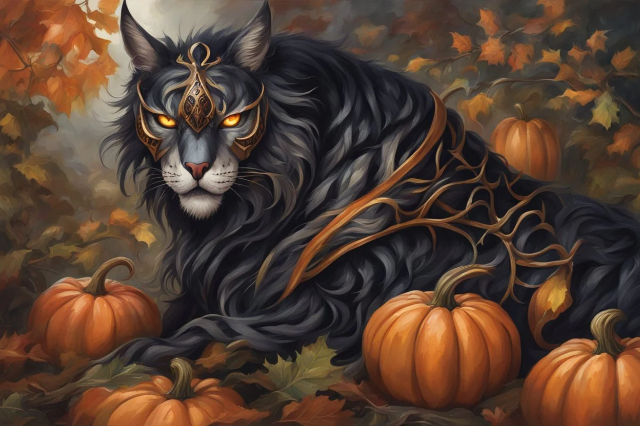 Monarch venom with pumpkin head in anime artstyle, halloween them, close picture, fantasy world, intricate details, highly detailed, high details, detailed portrait, masterpiece,ultra detailed, ultra quality