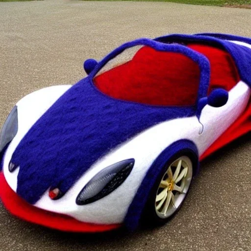 Lotus Elise made of wool knitting