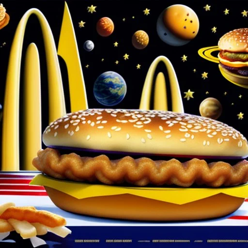 McDonalds golden arches in outer space