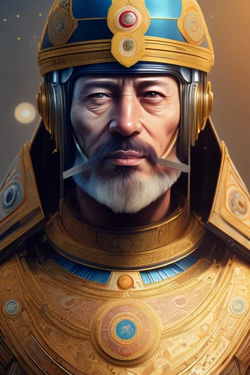 Ottoman Empire sultan head portrait, warrior armor , village, meditation, woods, galaxy sky, 8k quality , portrait,beautiful robotic ,ghost in the shell , post-apocalyptic in a cyberpunk city, realistic, intriacte detail, sci-fi fantasy style, volumetric lighting,24mm , particales,highly detailed,cinematic, deep purple , green eyes .