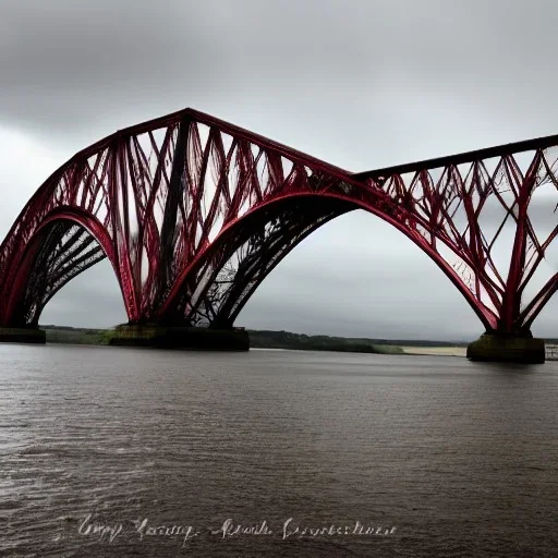  Forth Railway Bridge in stormy weather