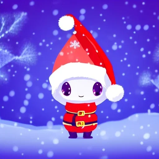 3d animation style, cute kawaii chibi styled anthropomorphic dragon, cozy winter setting, wearing a christmas hat and holding a present, soft lightning