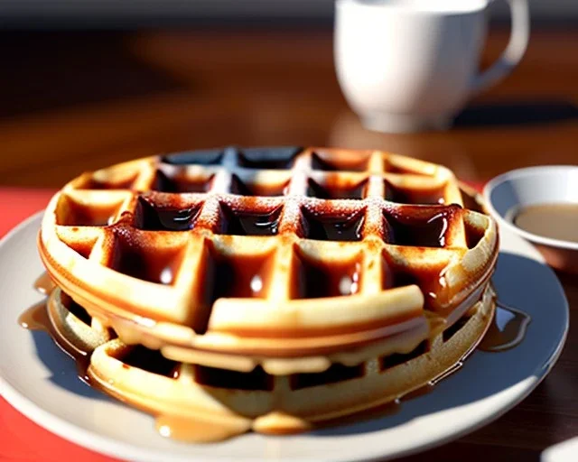  waffles with syrup