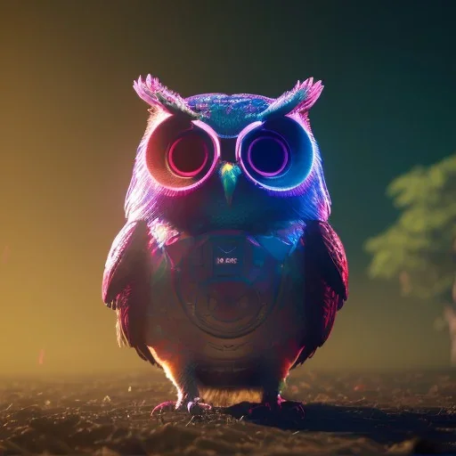 DJ owl, unreal 5, octane render, cinema4d, redshift render, hyper realistic, cenematic, vibrancy, synthwave, retouch, centered, dynamic lighting, dramatic lighting, 4k, highly detailed, attractive beautiful, realistic, epic composition, holographic,