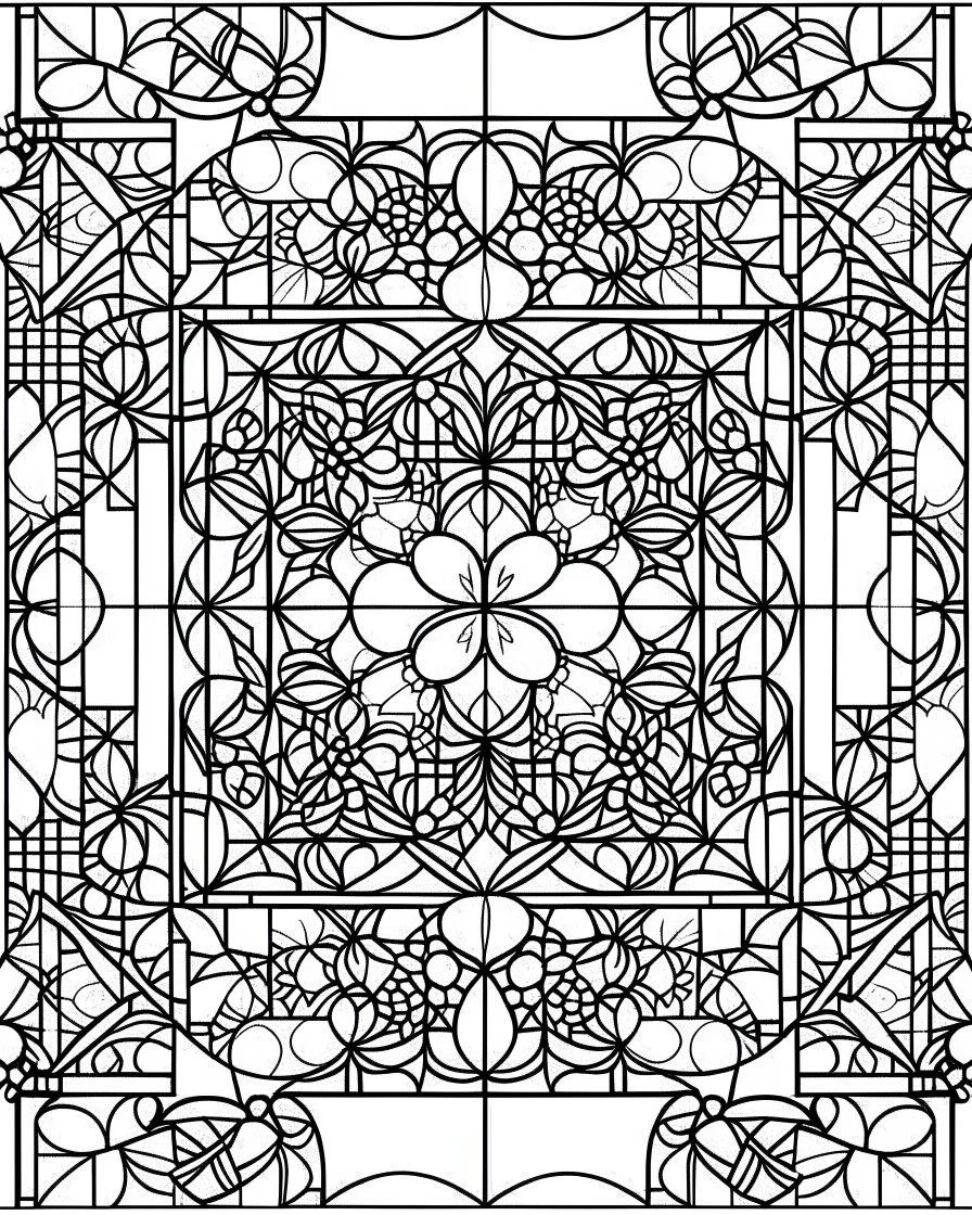 no black,simple Mosaic simple Coloring Pages, no black color,, easy to color