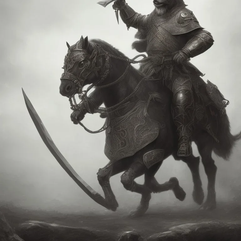 Nomad cavalry. Warriors. Leather armor. Black. Sharp details. Roar. Fast galloping.