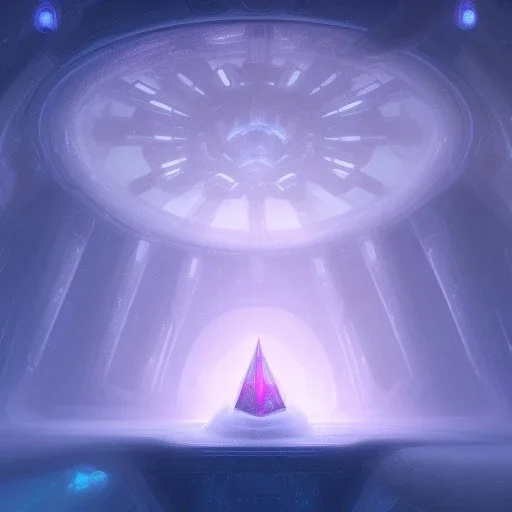 interior starship mother ship, ice kingdom digital painting,a crystal - clear ice, majestic, ice fractal, Fantasy, Illustration,Character Design, magician, pink color,