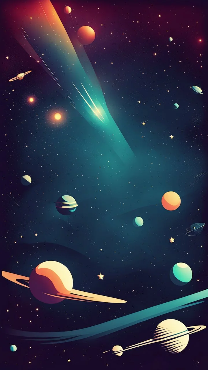 space background stylized. retro