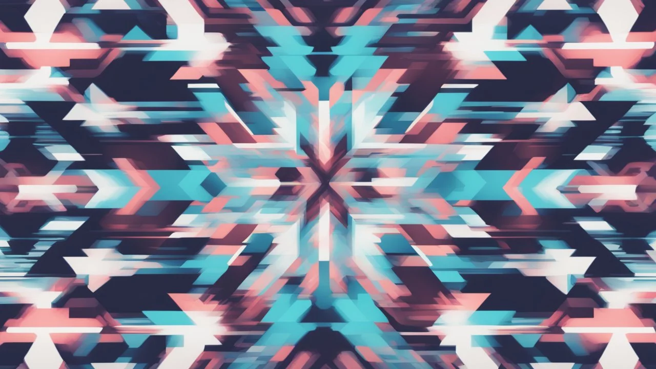 digital glitch pattern snowflake geometric abstraction