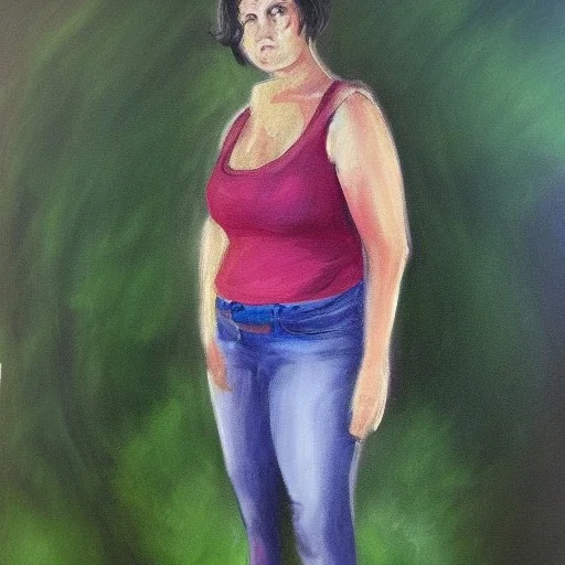 Full body portrait, painting, medium shot lady Bardcore