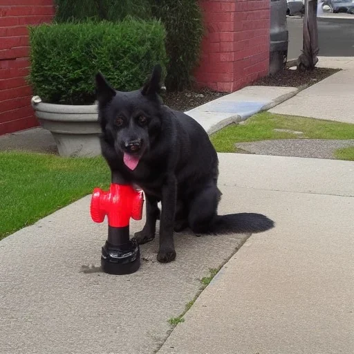 fire hydrant peeing on dog