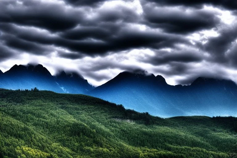 clouds and epic mountains near water, photography, ultra hd 4k, hyperrealism