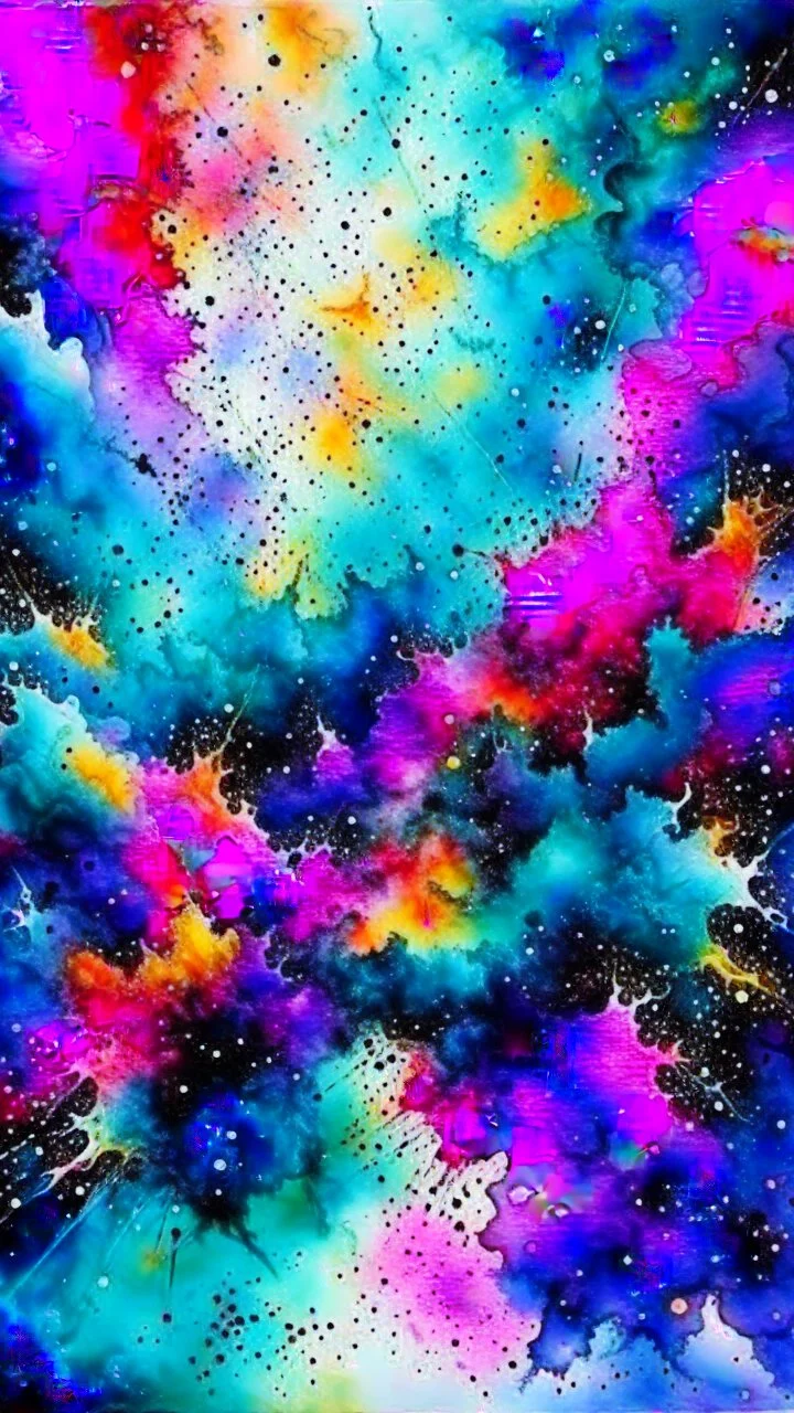 nebula, stars, abstract painting, watercolor, aqurelle, full color, 8k resolution, splashed, varied brushstrokes