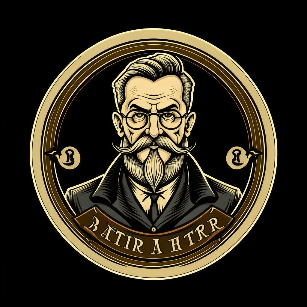 professor balthazar in a style of logo