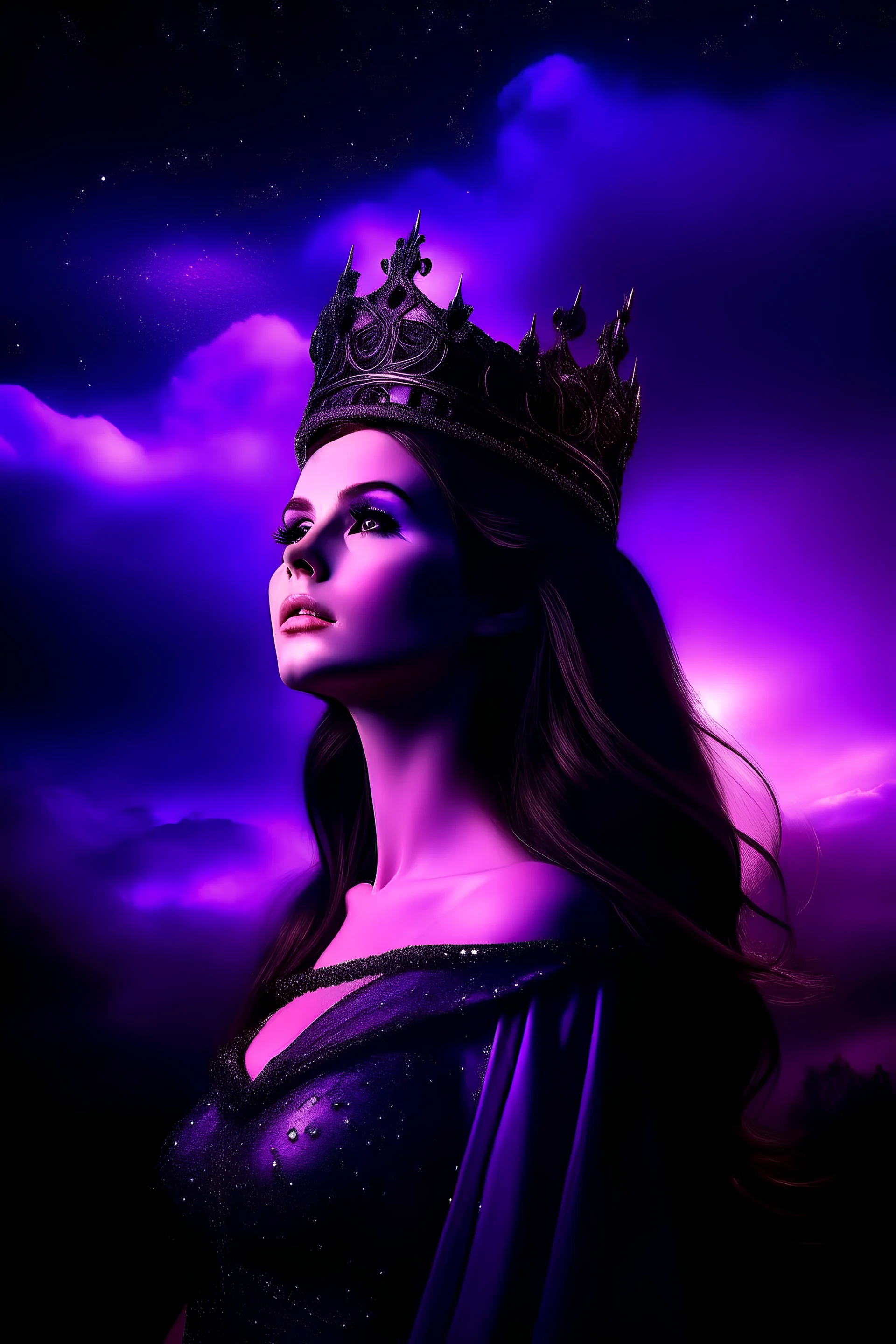 beautiful queen purple sky light