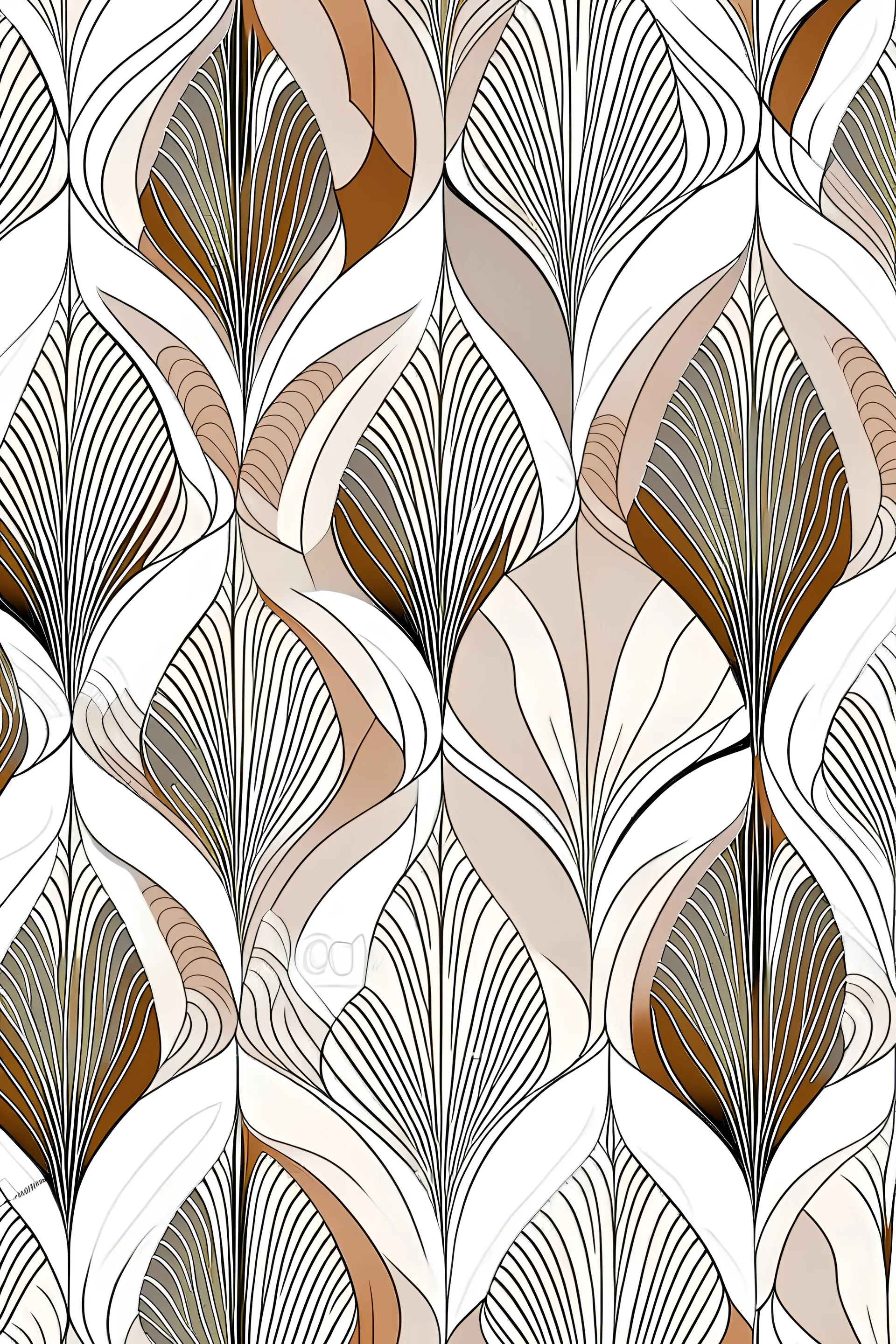 calipso girl brown and gray shades on a white background in deco style