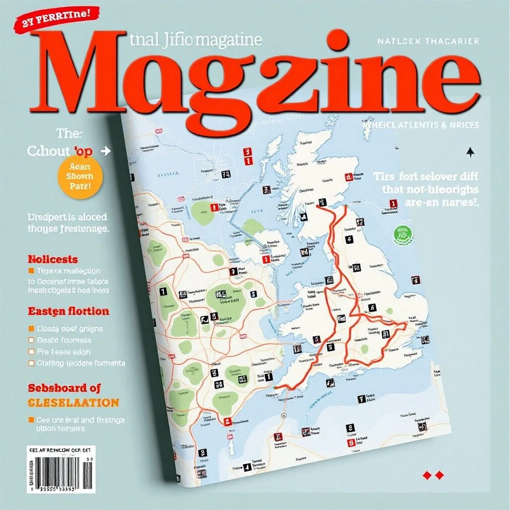 A magazine cover that is also a map