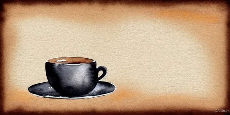 exquisite whimsical coffee watercolor, delicate, cute, adorable, linen backdrop, warm colors