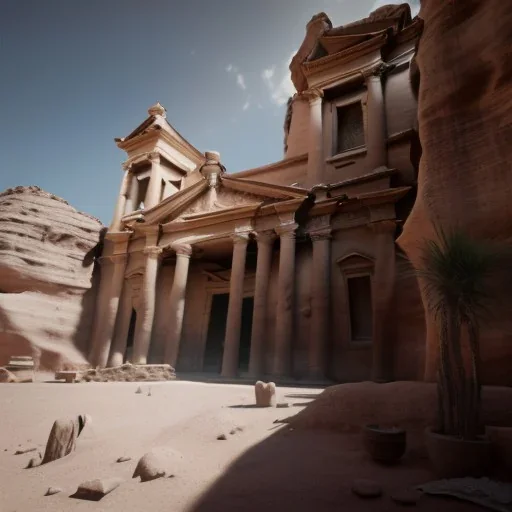 Petra + Ürdün, photo realistic, unreal engine