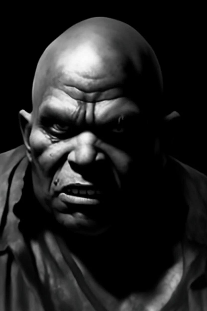 A native Indian , they but a fabric on his eye so he can not see and his arms are Handcuffed. looks miserable with bruises on his face like he has been beating sitting on a broken chair in a prison with dem light and dark prison environments , Busch painting style , sureal