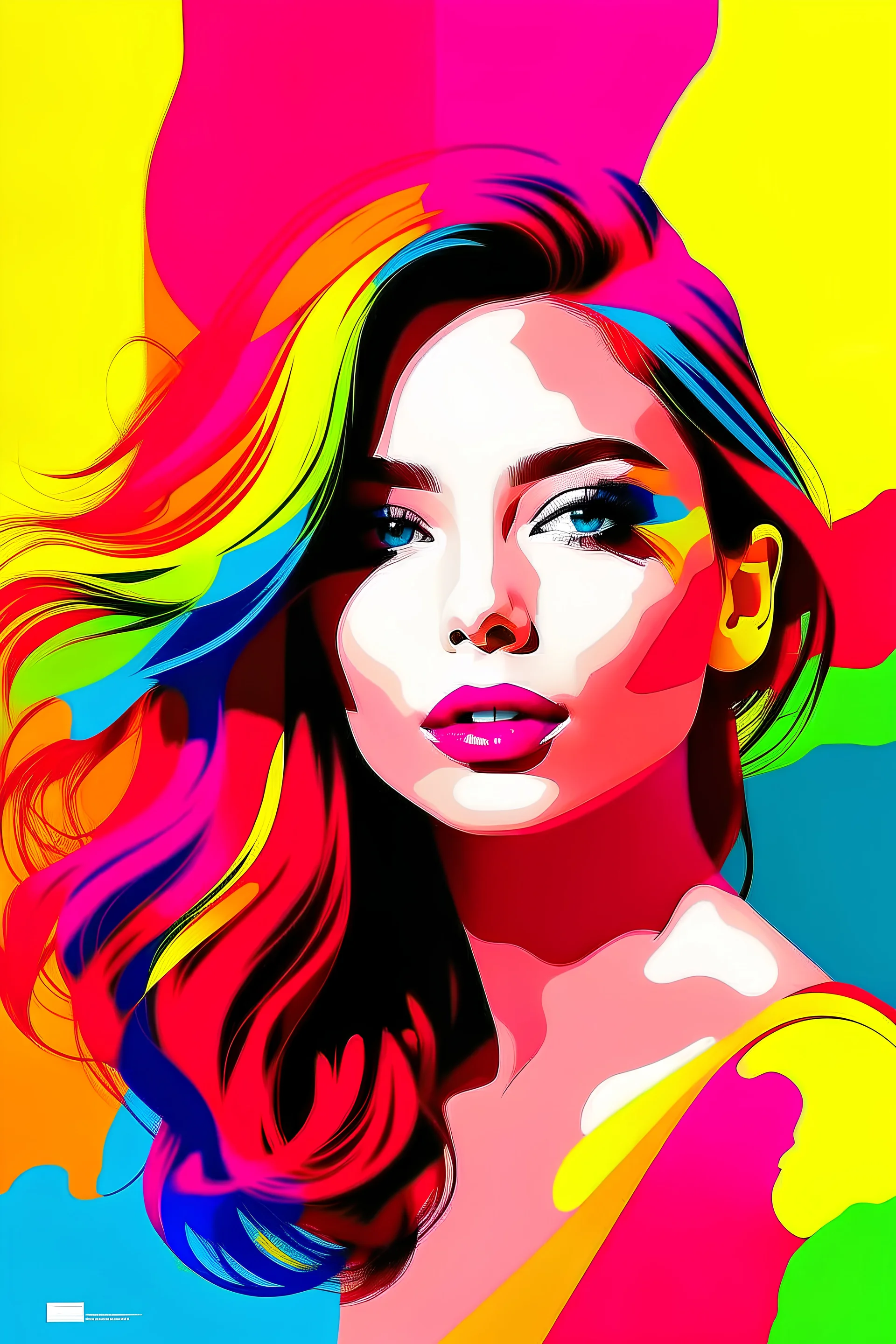 create a colorful girl image showing glamour and fashion