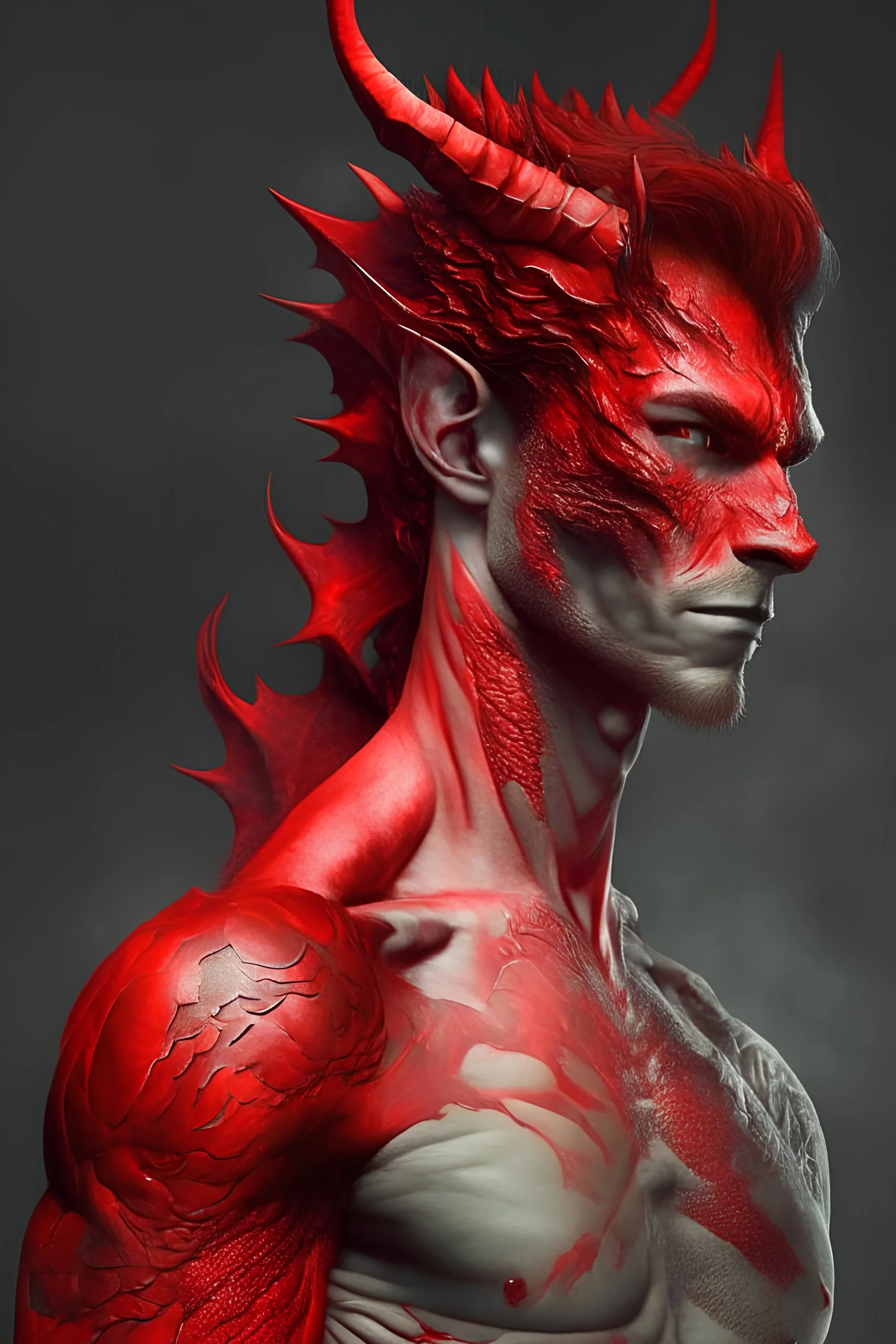 Human half red dragon strong male