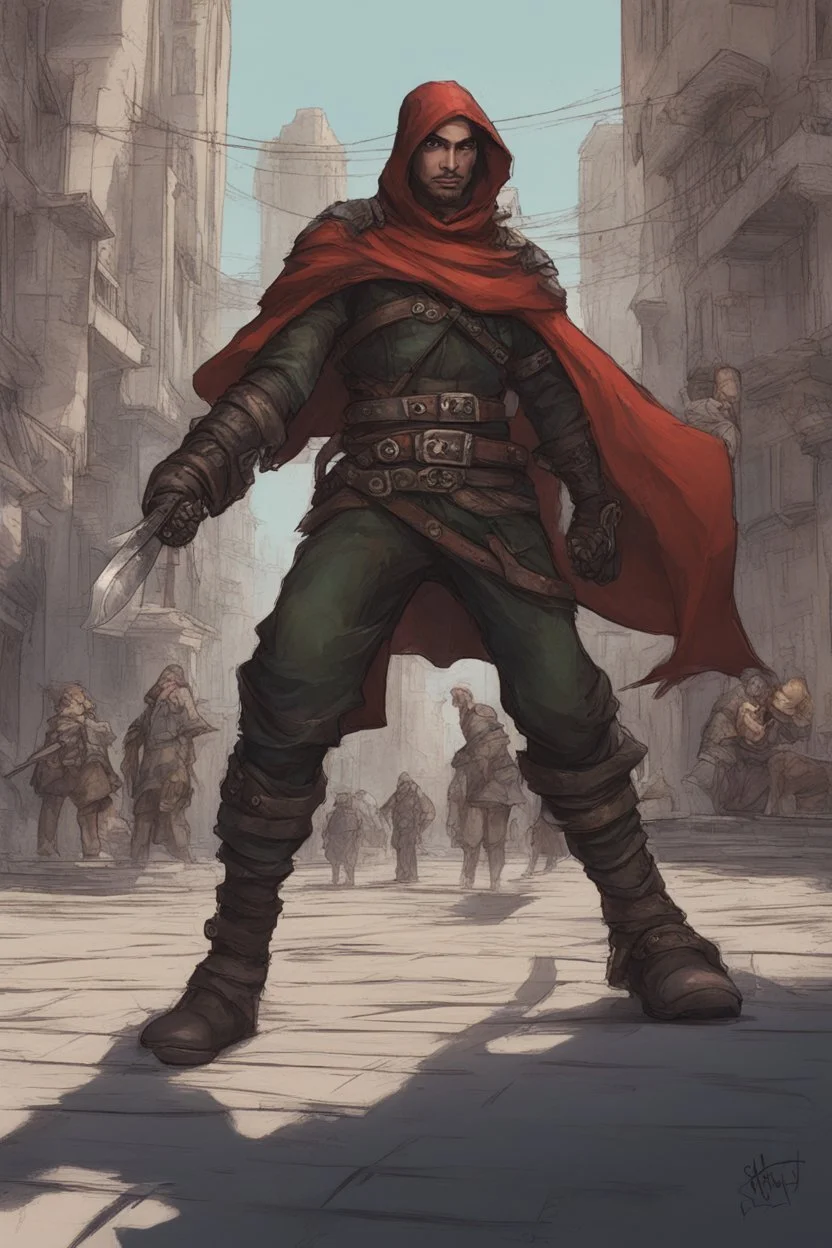 Male human rogue i na city