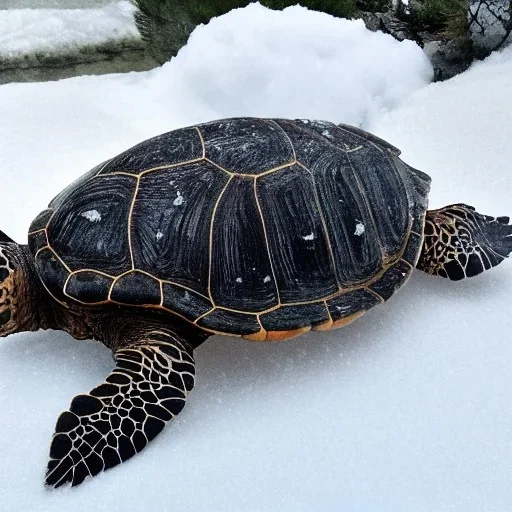 turtle and snow scene