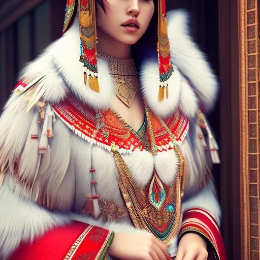 Kazakh tribes, thread, embroidery, intricate detail, sharp focus, dynamic lighting, octane render, blender, Unreal Engine, high detail