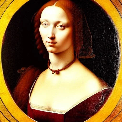 Retrato de una mujer muy guapa llamada Gemma Arnau Arnau con el estilo de Leonardo da Vinci