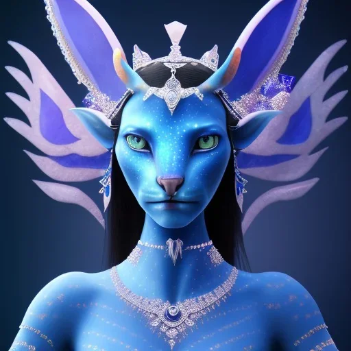 Blue Wearing make up avatar pandora