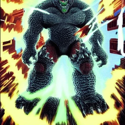 hybrid of Godzilla and hulkbuster