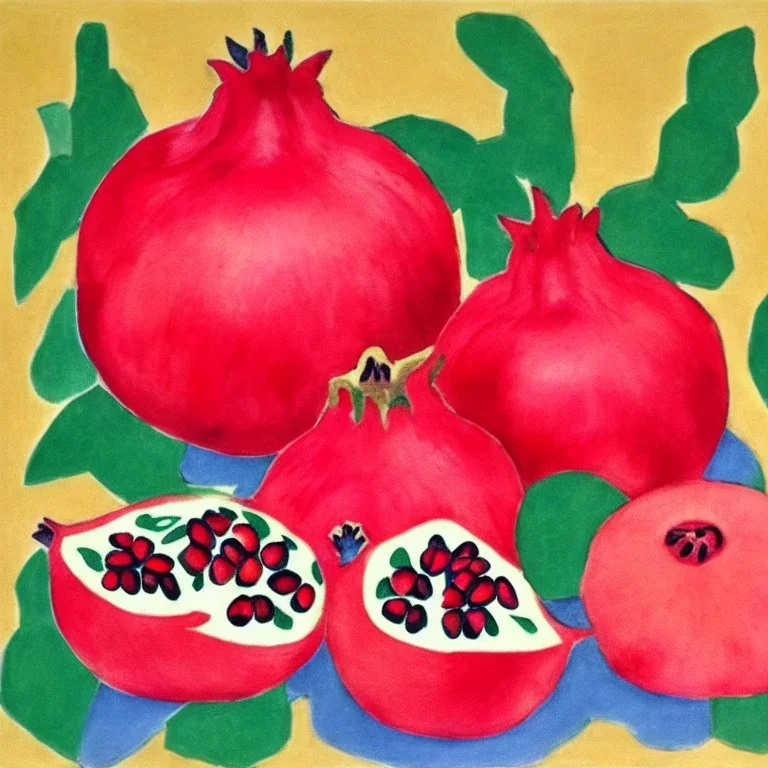 pomegranites in style of matisse