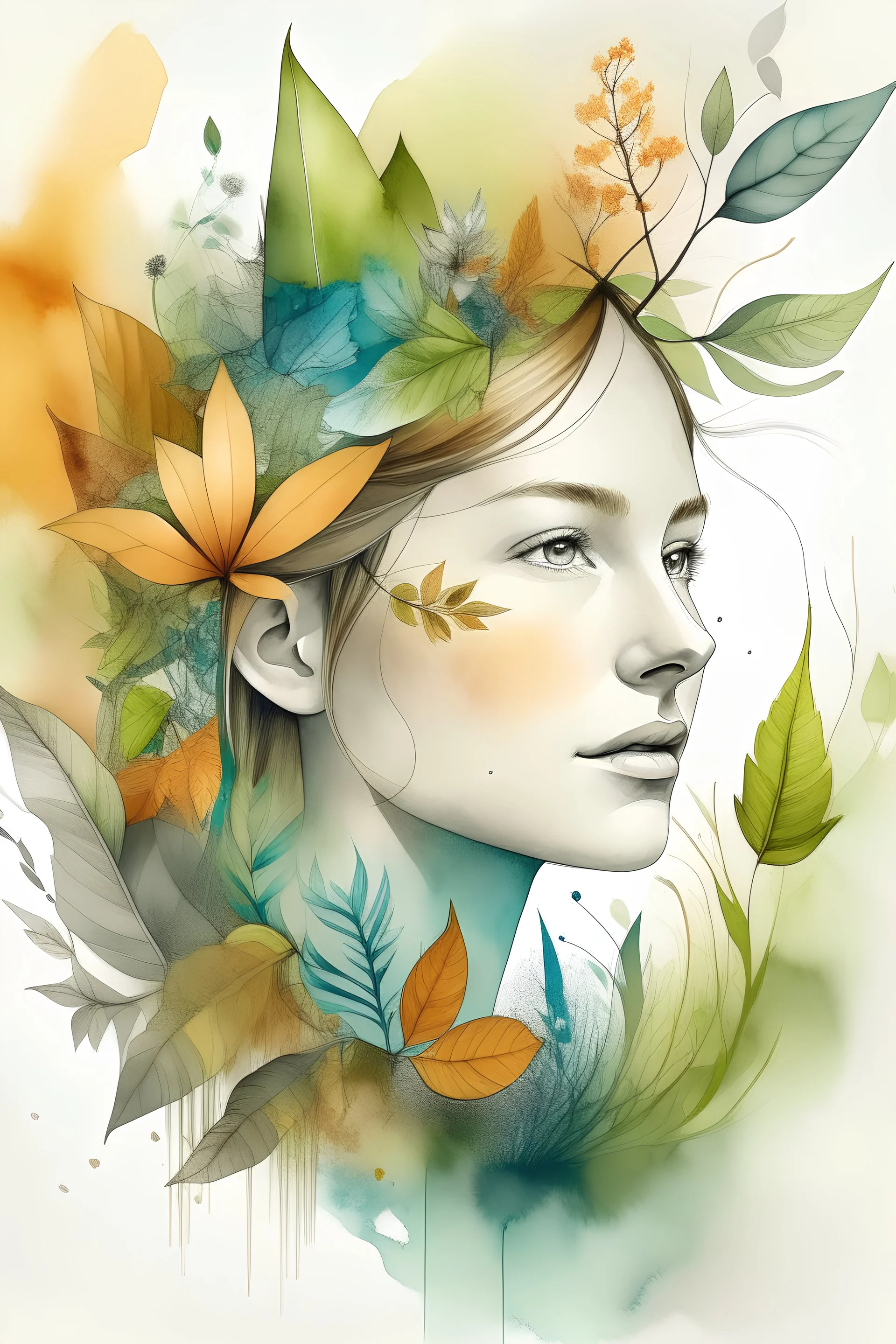 Blend portraits with elements of nature. Integrate flora and fauna into the background or incorporate natural motifs into the subjects' appearances.