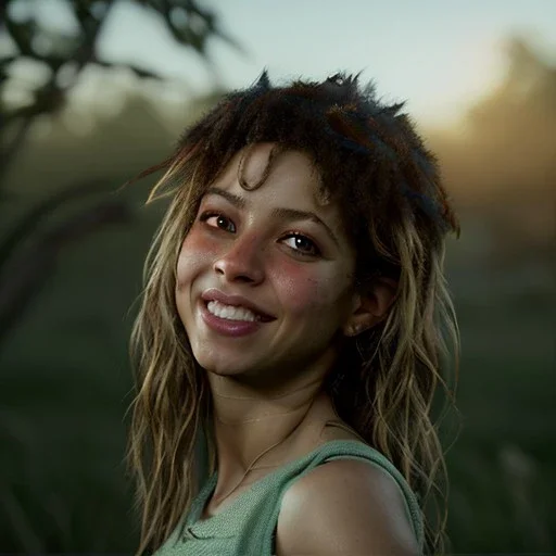 Shakira, 40 years old, artist, Realistic image, waist up portrait, eyes make up, perfect, glow, circle iris. concept art, smooth, unreal engine 5, god lights, ray tracing, RTX, lumen lighting, ultra detail, volumetric lighting, 3d, finely drawn, high definition, 4k.