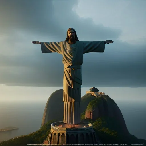 Christ the Redeemer, unreal engine 5, cinematic lighting, photorealistic, realistic, hyper detailed, 8k, octane render, cinema 4d