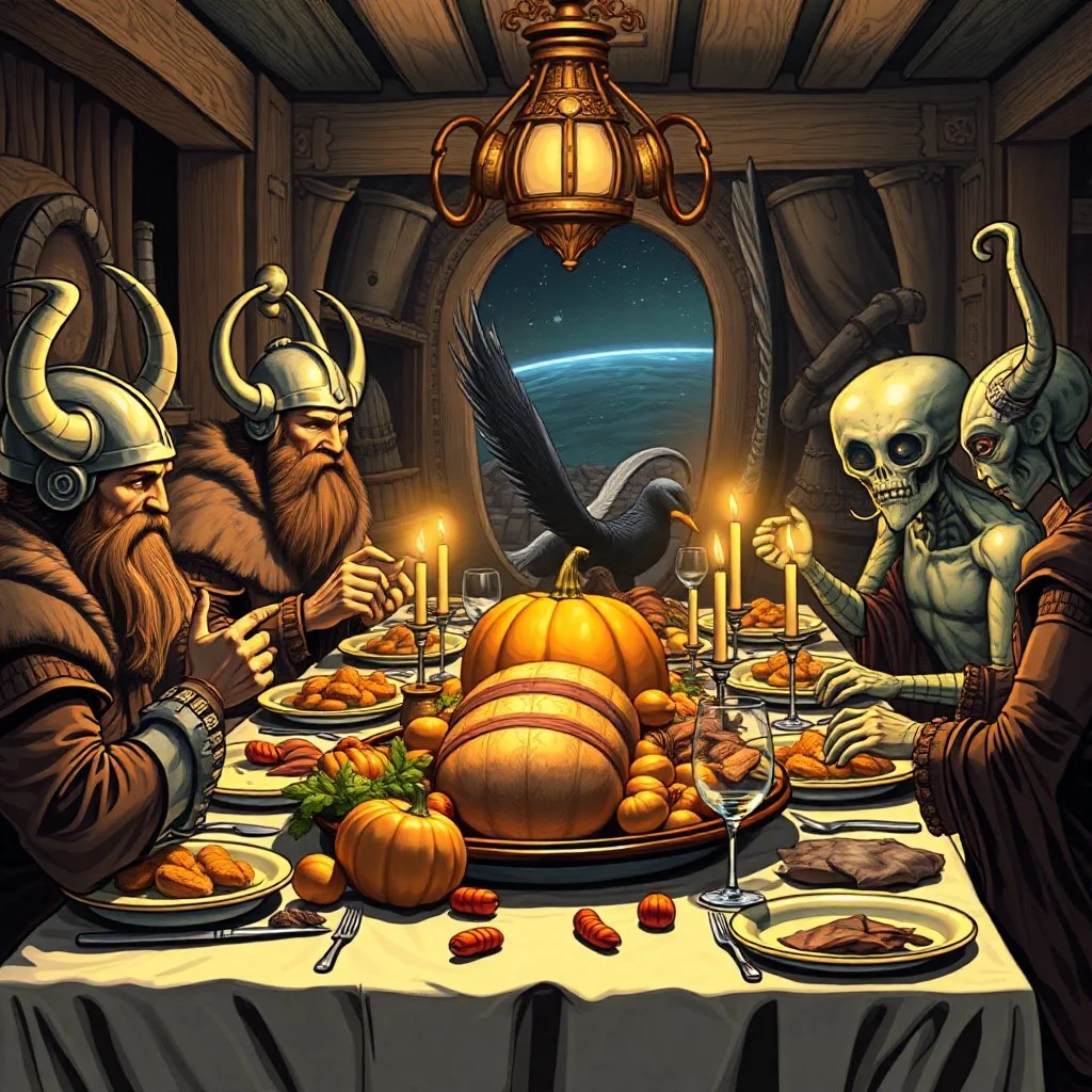 Thanksgiving dinner with Vikings and space aliens