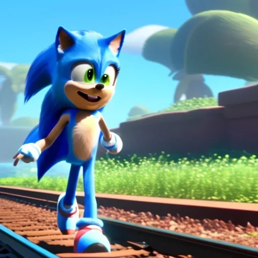 sonic races the train