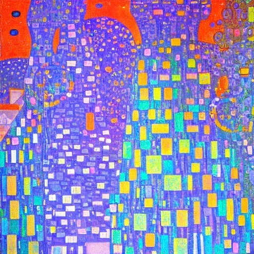 Gustav Klimt style Vertigo Neon Winter Memories