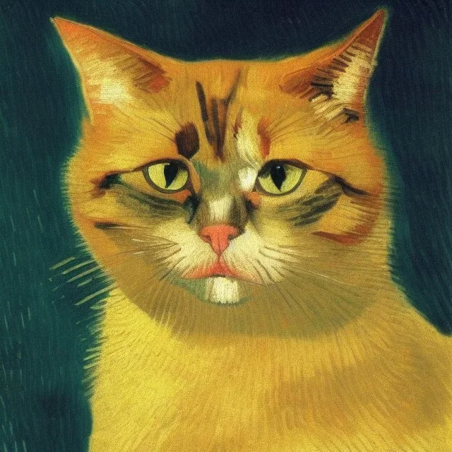 Portrait of a cat by Van Gogh