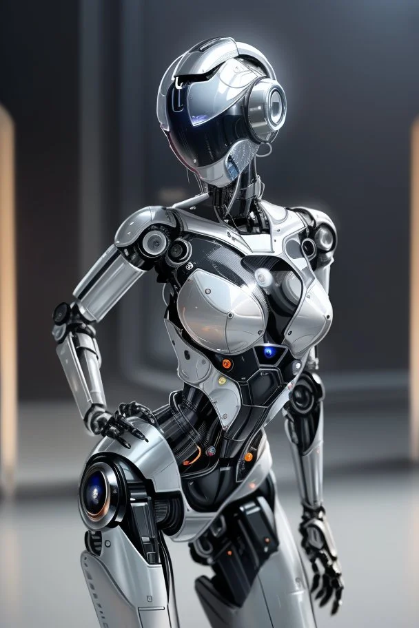 a beautiful robot lady