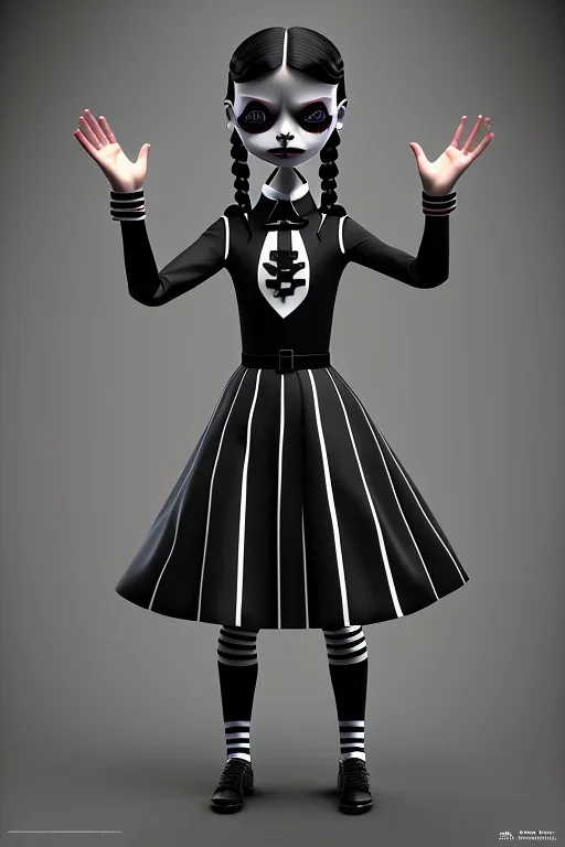 Wednesday Addams dance, highly detailed