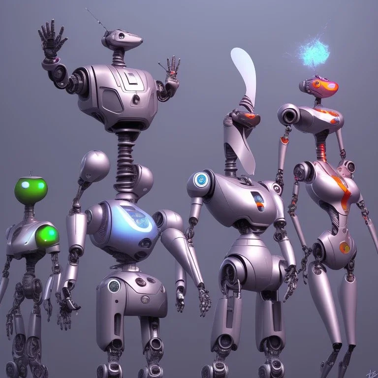 cartoon robot party