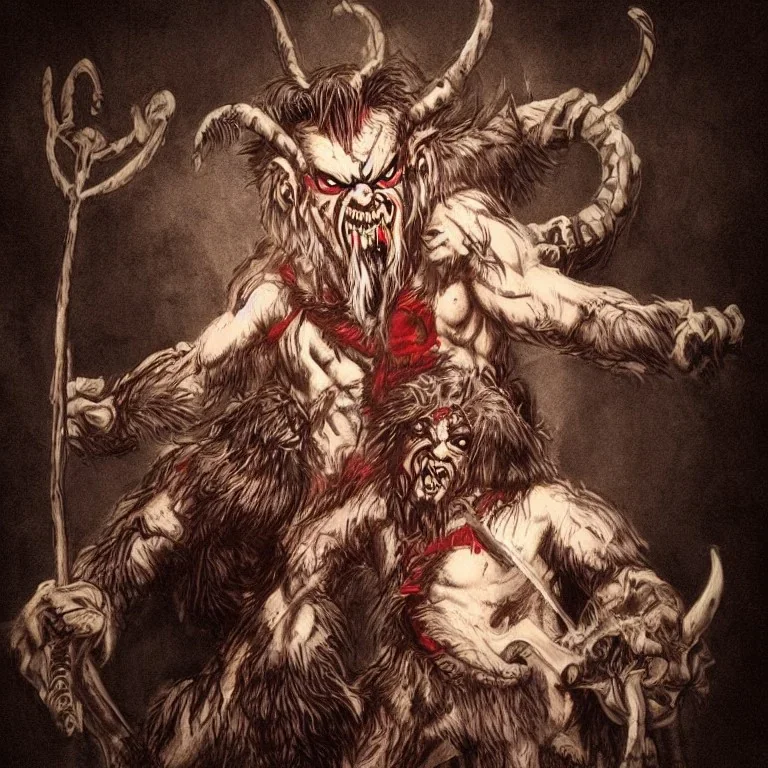 Epic photo of evil muscular krampus