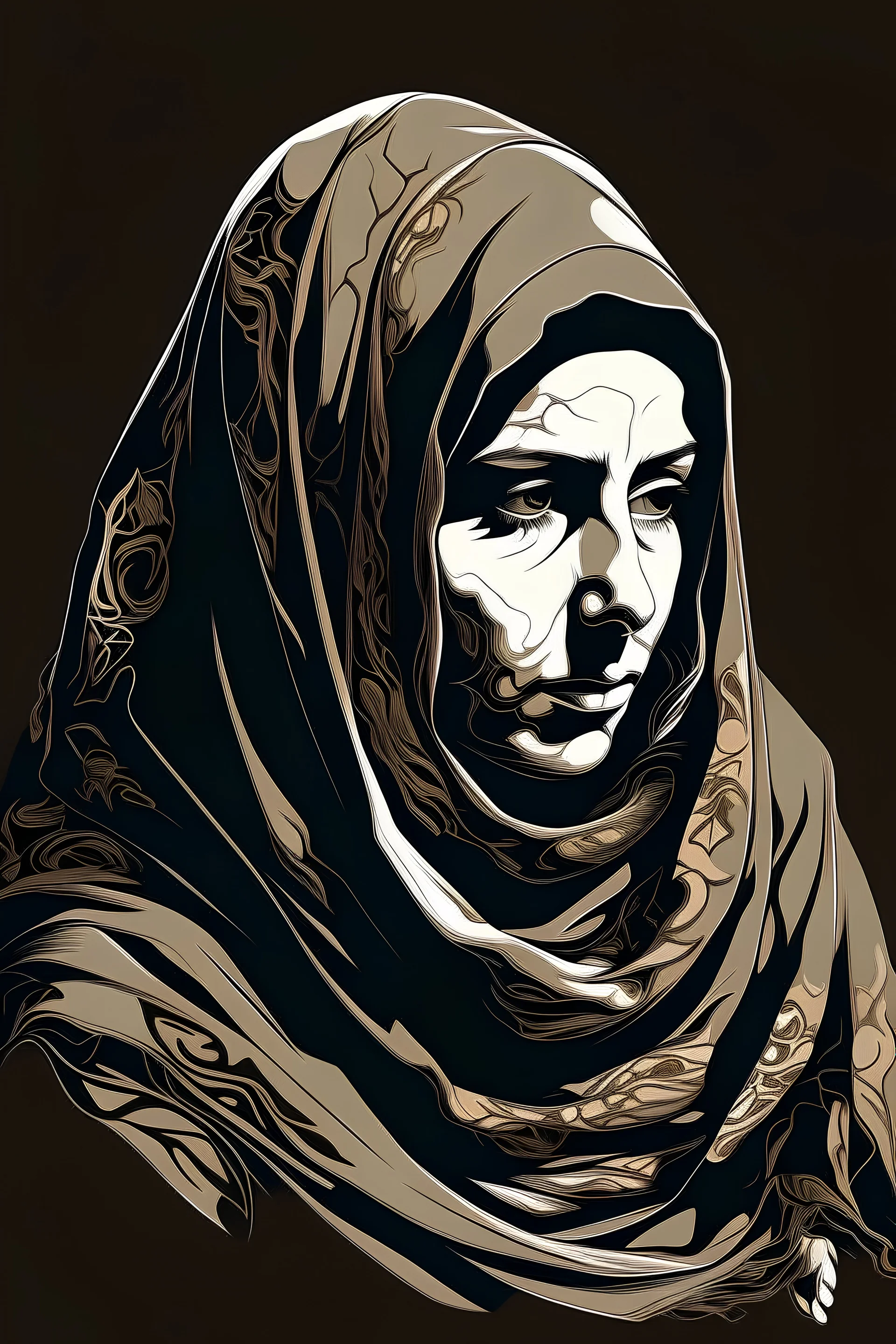 veiled mother vector art