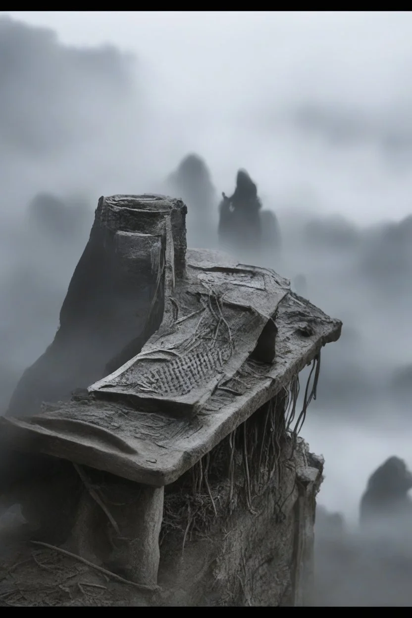 A hooded figure In the fog