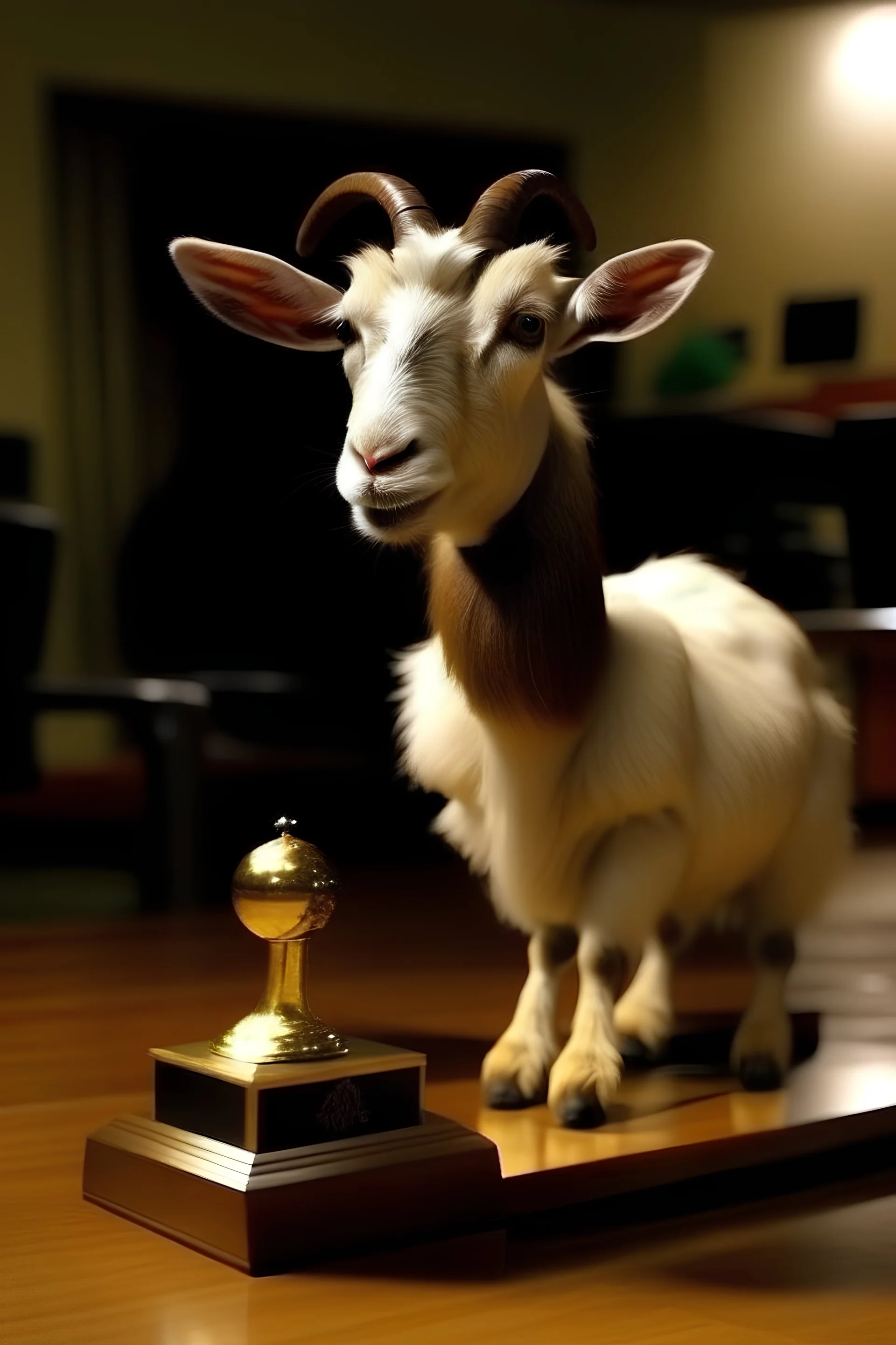 A goat with The Academy Award of Merit