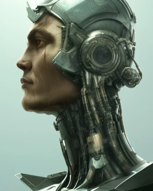 "cyborg, mysterious male, bird, full-scale head and shoulders portrait, 8k resolution concept art portrait by Greg Rutkowski, Artgerm, WLOP, Alphonse Mucha dynamic lighting hyperdetailed intricately detailed Splash art trending on Artstation triadic colors Unreal Engine 5 volumetric lighting Splash art fantasy"