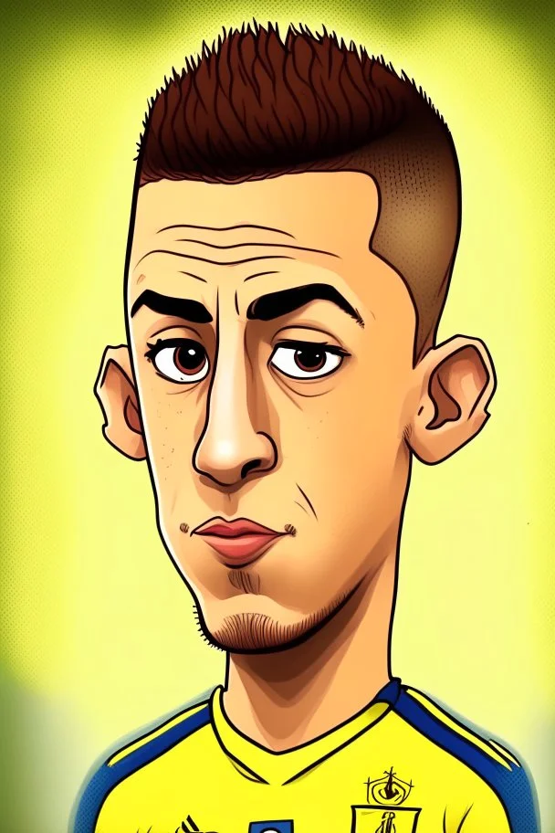 Eden Hazard Belgian soccer player cartoon 2d